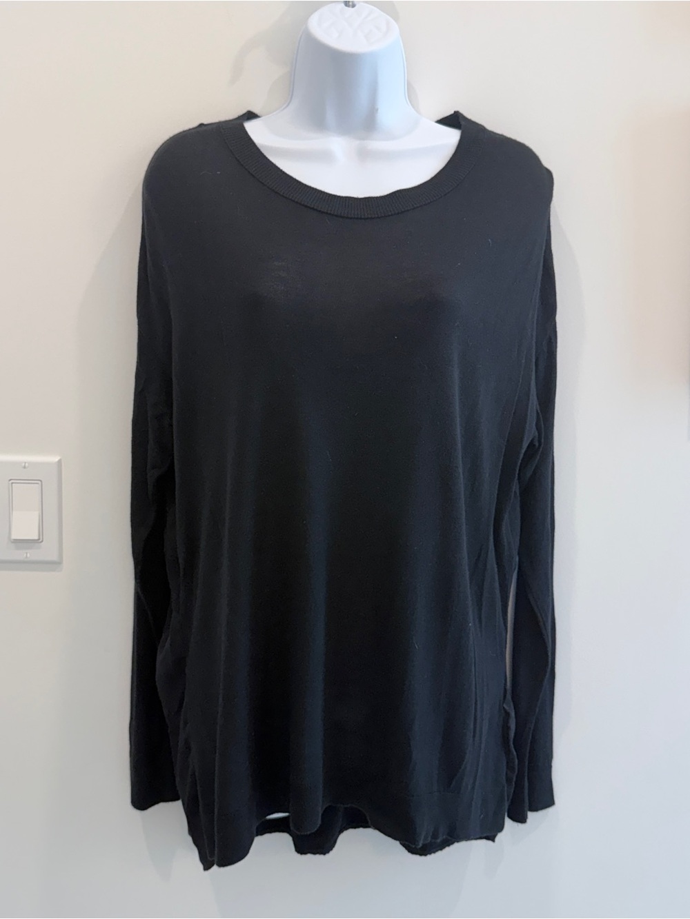 Topshop Black Crewneck Knit Top
